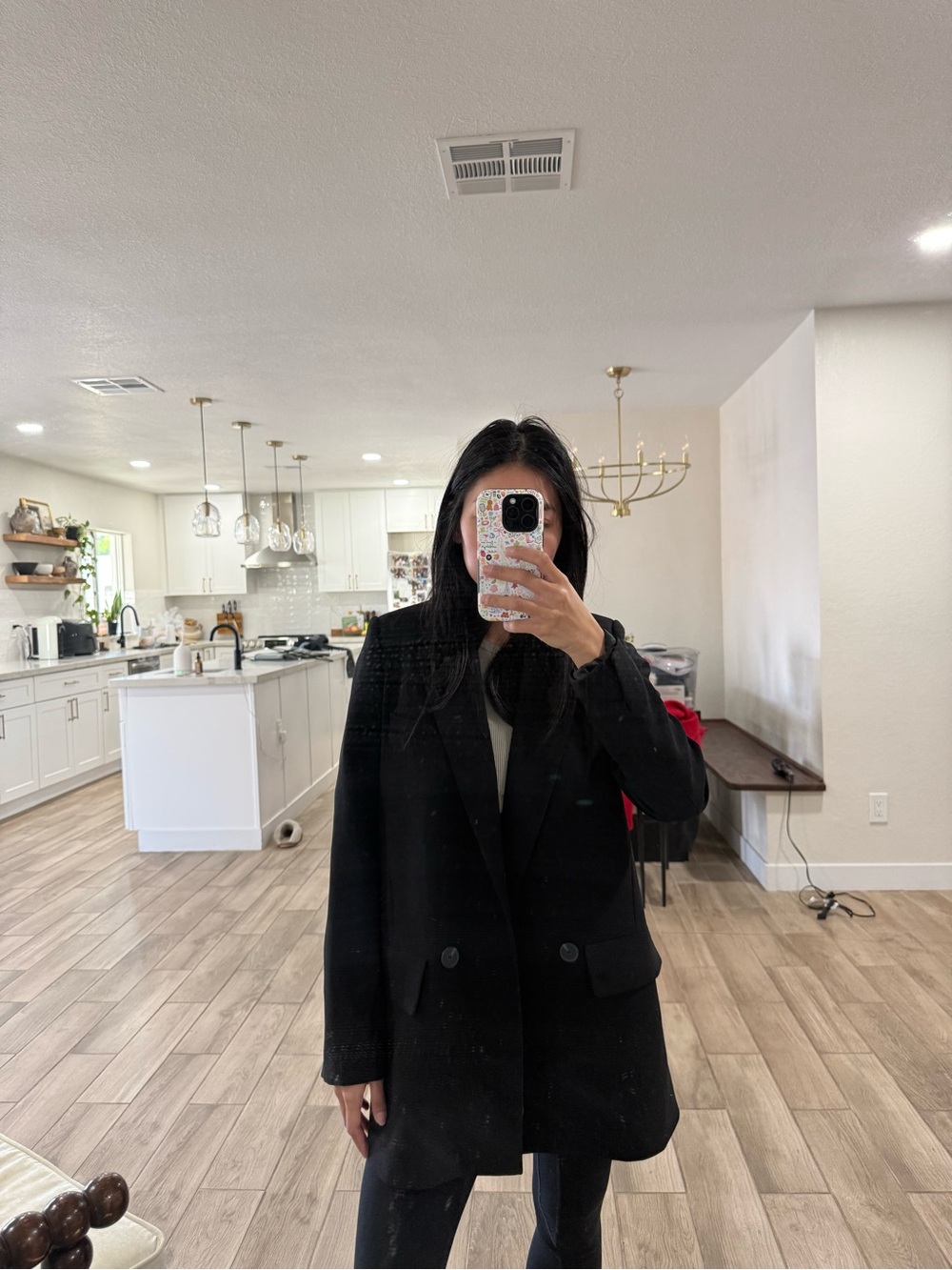 Zara Black Oversized Double-Breasted Blazer